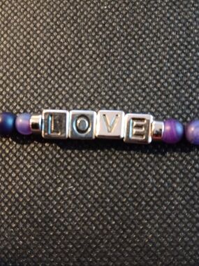 LOVE Beaded Bracelet - Purple Accent Women’s Jewelry